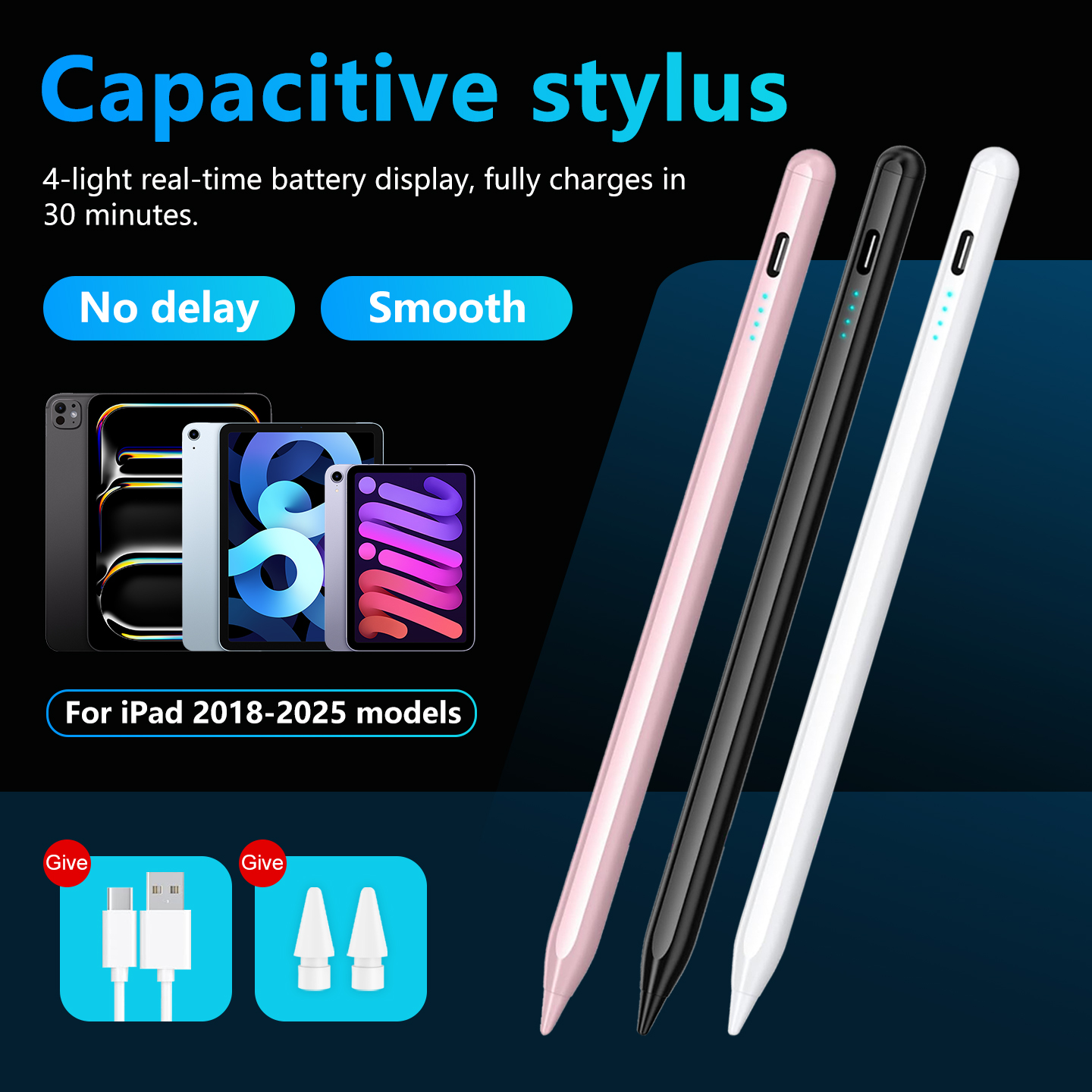 Fire Tablet Accessories - Latest stylus for iPad 2018-2025. Fast