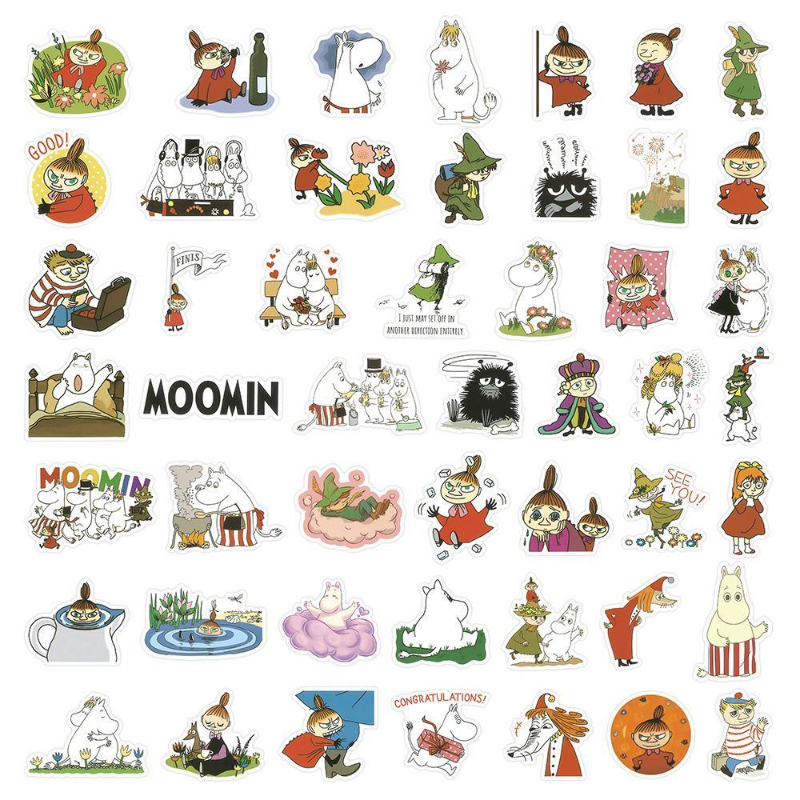 Tablet Accessory - 50PCS Muming Hippopotamus Stickers Cartoon Personalized