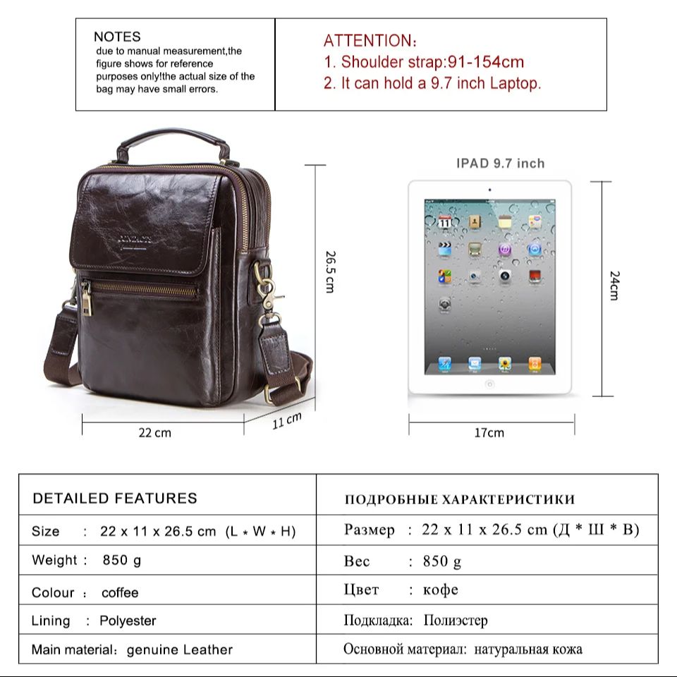 Genuine Leather Sling Shoulder – Tablet Shoulder Bag Bewertung und Preis